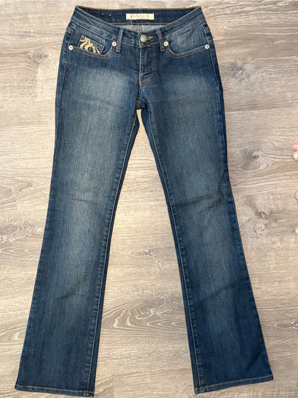 Clash Embroidered Rhinestone Studded Jeans Denim Pants